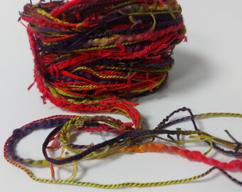 Red Mixed Hand dyed embroidery thread. Variegated cotton thread collection