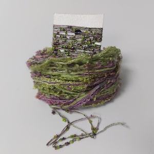 Purple Silk hand dyed embroidery thread collection. Beaded thread Fibre art supply