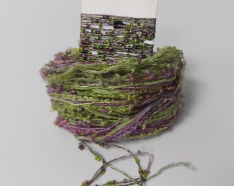 Purple Silk hand dyed embroidery thread collection. Beaded thread Fibre art supply