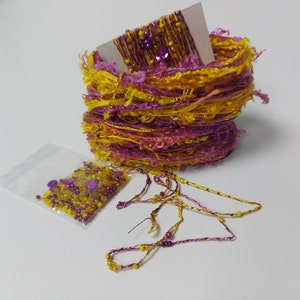 Silk hand dyed embroidery thread collection. Textile art supply