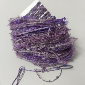 Purple Silk hand dyed embroidery thread collection. Beaded thread Fibre art supply
