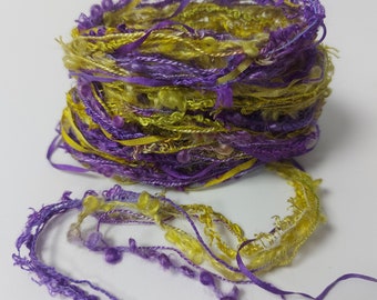 Silk Hand dyed embroidery thread. Mixed thread collection. Textile Fibre arts