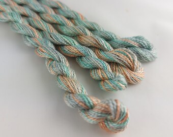 Hand Dyed Embroidery Thread, mulberry silk, one of a kind, variegated thread