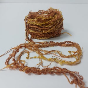 Silk hand dyed embroidery thread collection. Textile art supply