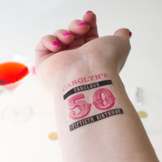 50th Birthday Tattoos Fifty & Fabulous 50 and Fabulous 50th Etsy