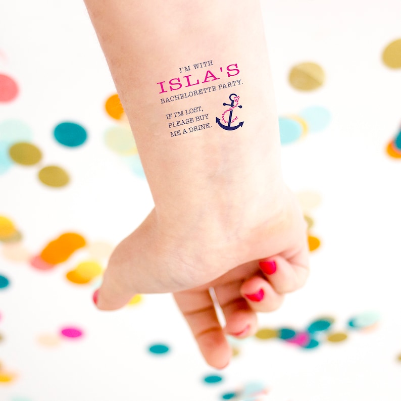 If Lost Buy Me a Drink Anchor Tattoo Nautical Themed Nautical Bachelorette Party Bachelorette Temporary Tattoos Nauti Bachelorette