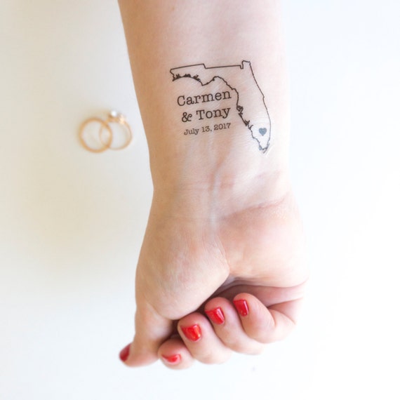 Florida Temporary Tattoos Custom and Personalized Wedding Etsy