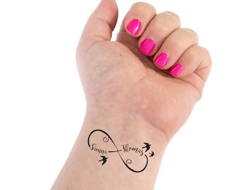 Infinity Tattoo, Wedding Tattoo, Couple Tattoo, Infinity Symbol, Name Tattoo, Cursive Names, Custom Tattoo, Personalized Tattoo