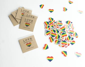 10 Rainbow Pride Hearts, 1 Pack of 10 Temporary Tattoos! Rainbow LBGT Hearts Party Favors, Love Wins, Love is Love, LBGT Tattoo, Gay Tattoo