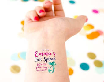 Last Splash Bachelorette Temporary Tattoos, Mermaid Party, If Lost, Buy Me a Drink, Nautical Bachelorette Favors, Mermaid Bachelorette