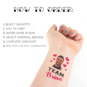 Custom Photo Temporary Tattoos, Bachelorette Party Favors