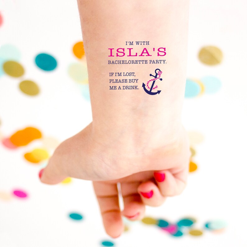 If Lost Buy Me a Drink Anchor Tattoo Nautical Themed Nautical Bachelorette Party Bachelorette Temporary Tattoos Nauti Bachelorette