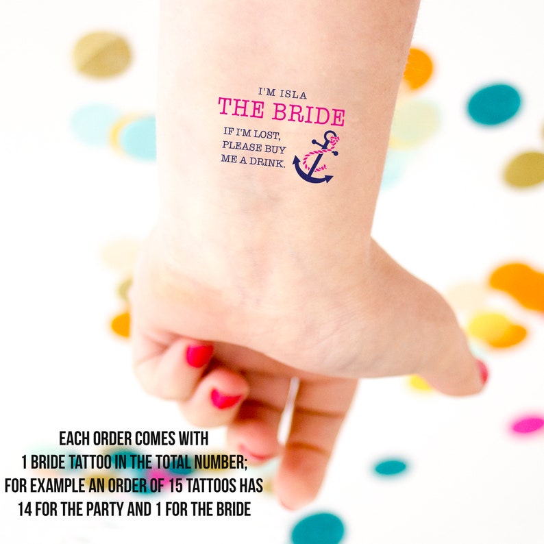 If Lost Buy Me a Drink Anchor Tattoo Nautical Themed Nautical Bachelorette Party Bachelorette Temporary Tattoos Nauti Bachelorette