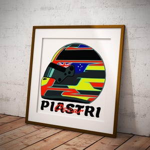 Helmet | Oscar Piastri | Matte Horizontal Poster | Formula Racing Décor, Wall Art, OP81