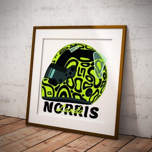 Helmet | Lando Norris | Matte Horizontal Poster | Formula Racing Décor, Wall Art, LN4