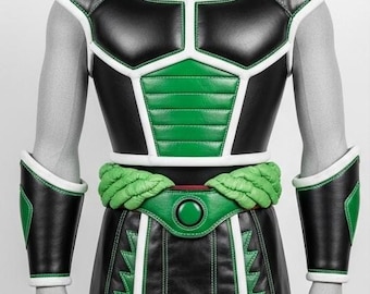 Men’s Emerald Sayan Anime Cosplay Supr Sayan Genuine Leather Armor