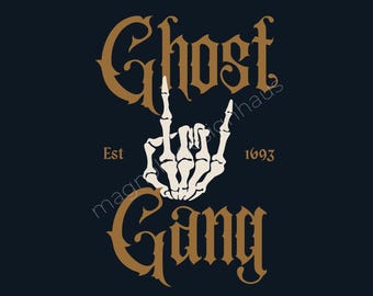 Ghost Gang PNG: Gothic Skelett Hand Halloween Design (Digitaler Download