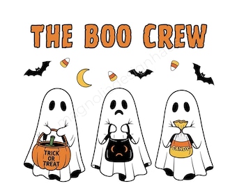 Die Boo Crew PNG | Niedliches Geist-Halloween-Sublimationsdesign | Süßes oder Saures digitaler Download für Shirts, Tassen & DIY Handwerk