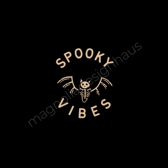 Spooky Vibes Skeleton Bat PNG: Retro Halloween Digital Download