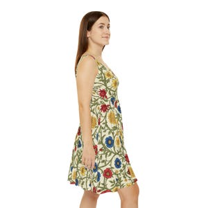 Floral Women&#39;s Skater Dress, Summer Dress, Casual Date Night Dress, Bohemian Style Dress, Perfect for Picnics, Garden Parties