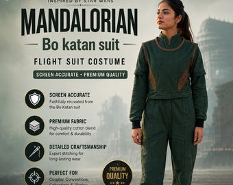 Bo-Katan Kryze Inspired Flight Suit | Mandalorian Cosplay Costume | Clan Kryze Soft Parts | Sci-Fi Bounty Hunter Outfit