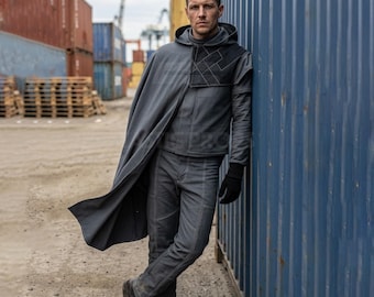 Jedi-Inspired Gray Wanderer Robes | Hooded cloak and tunic for Galactic cosplay events  | Star Wars Inspired Robe Set