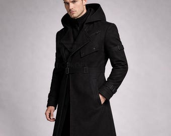 Gothic Hooded Trench Coat | Cyberpunk Cotton Techwear Jacket