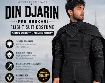 Din Djarin Black Flight Suit | Pre Besker Soft Parts | Mandalorian Star Wars Cosplay