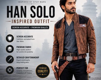Han Solo Inspired Jacket | Brown Sci Fi Jacket Cosplay | Smuggler Costume | Star Wars Inspired Suit | Custom Made Cosplay