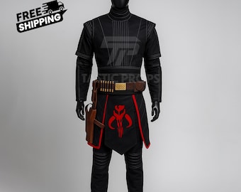 Mandalorian Outfit with Skirt and belt |  Death Watch Mythosaur Outfit |  Boba Fett Inspired Costume | Star Wars  Custom Flight Suit