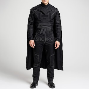 Din Djarin Cosplay Costume | Mandalorian Black Flight Suit Star Wars Bounty Hunter Outfit with Vest & Suit for Halloween and Cosplay Events