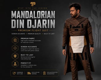 Din Djarin Flight Suit Costume | Premium Mandalorian Inspired Cosplay | Screen Accurate Soft Parts Replica