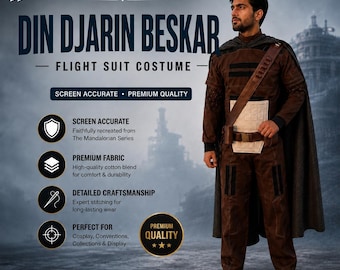 Din Djarin Costume | Mandalorian Beskar Armor Cosplay | Mando Flight Suit Soft Parts | Bounty Hunter Outfit | Star Wars Inspired