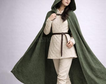 Medieval Hooded Cloak | LOTR Inspired Ranger Outfit   |  LARP Cloak Costume | Renaissance Fair Ranger Set | Fantasy Cloak