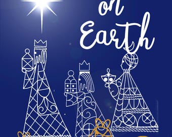 Three Wise Men Christmas Card: Religious Nativity Art (Digital Download)