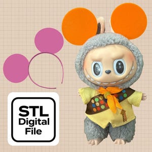 Labubu Mickey Mouse Ears Headband Stl - STL Digital File for 3D Printing, Printable Toy Model Design , Labubu Accessories Stl