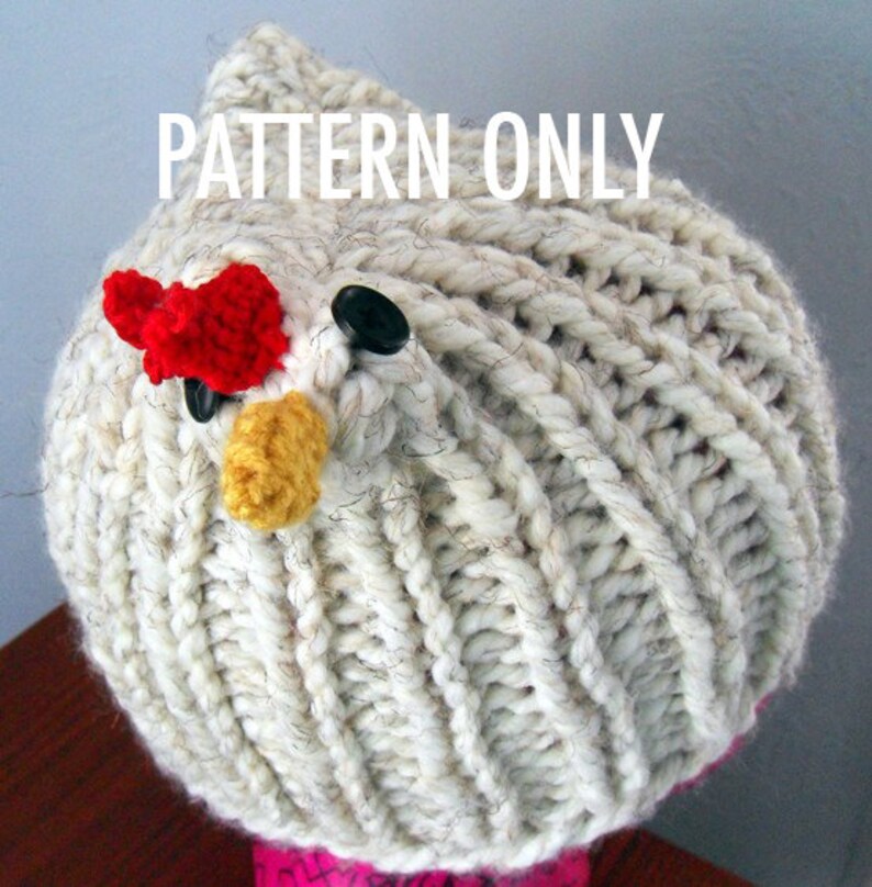 PATTERN Chicken Hat Knitting Pattern PDF Etsy