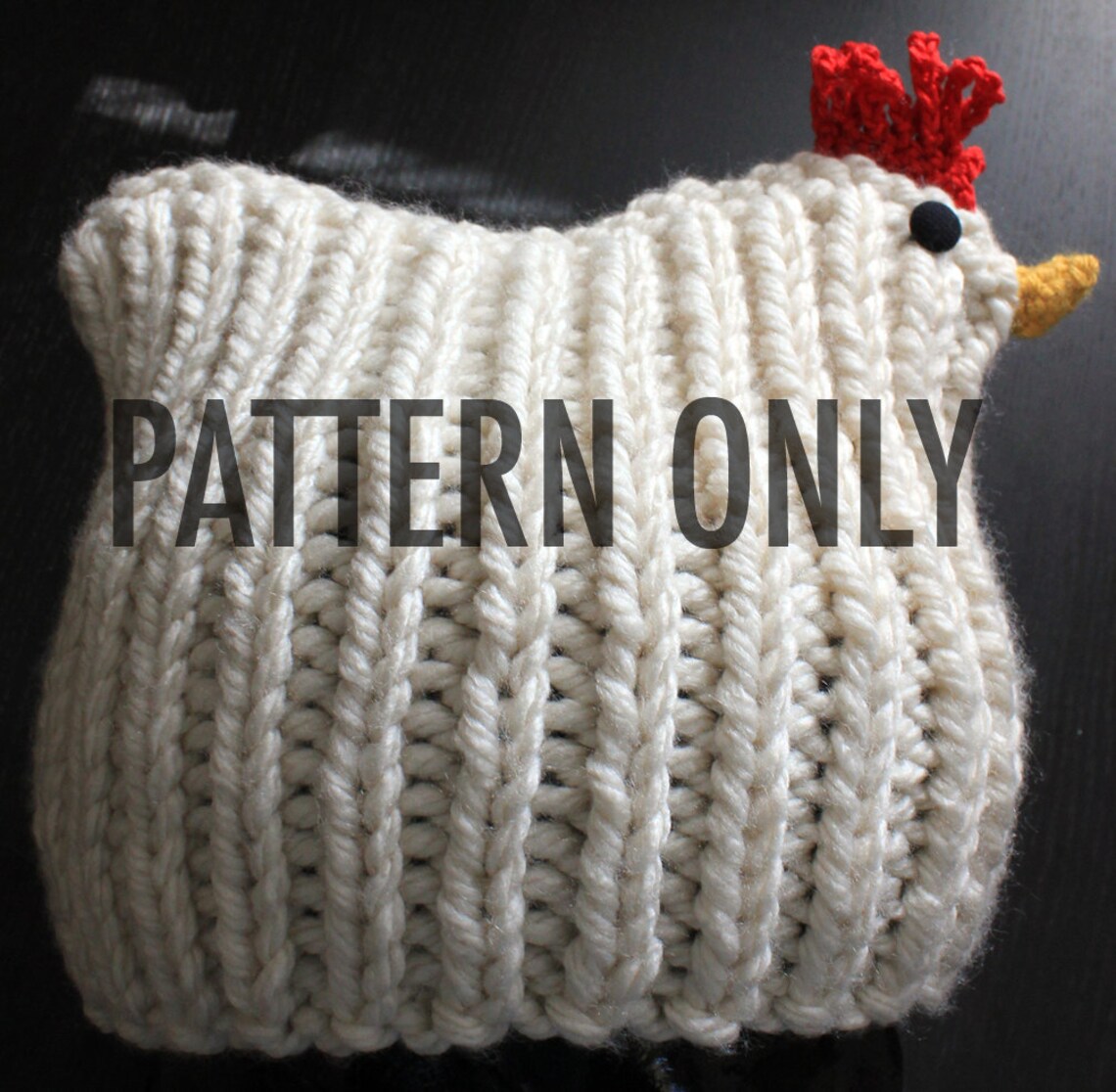 PATTERN Chicken Hat Knitting Pattern PDF Etsy
