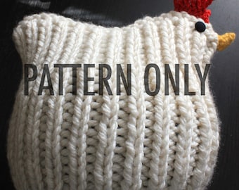 PATTERN Chicken Hat Knitting Pattern PDF