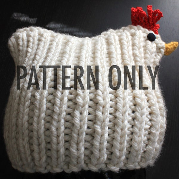PATTERN Chicken Hat Knitting Pattern PDF