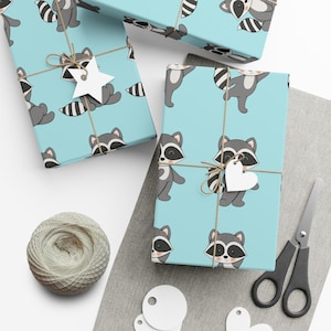 Charming Raccoon Gift Wrap Papers, Raccoon Lover Gift, Unique Gift Wrap
