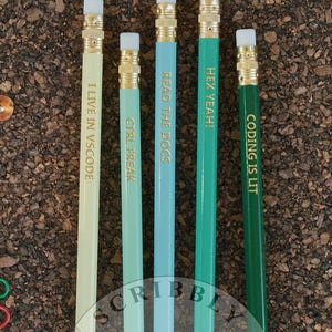 I Live in VSCode Pencil Set – Funny Foil Stamped Programmer Pencils | Coding Humor Gift | Developer Stationery (IT 4.)