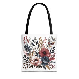 Einkaufstasche mit Blumendruck: Umweltfreundliche Polyester-Einkaufstasche