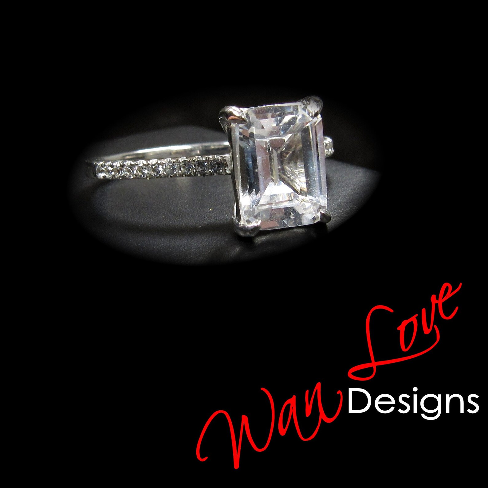 emerald cut white sapphire ring emerald cut white sapphire ring