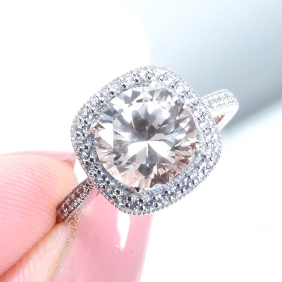 Cushion Cut Light Pink Sapphire Engagement Etsy