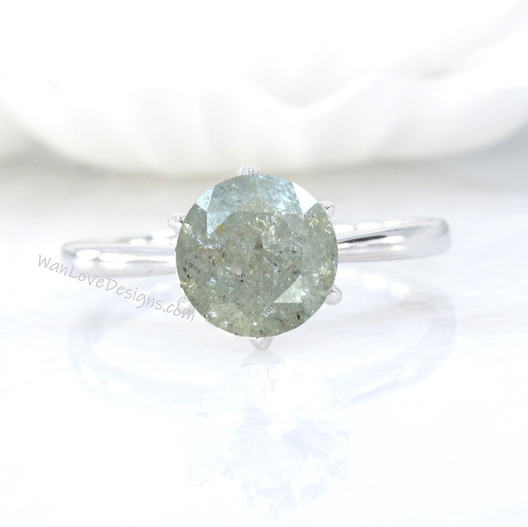 Salt & Pepper Galaxy Diamond Trellis 6 Zinken Verlobungsring Etsy.de