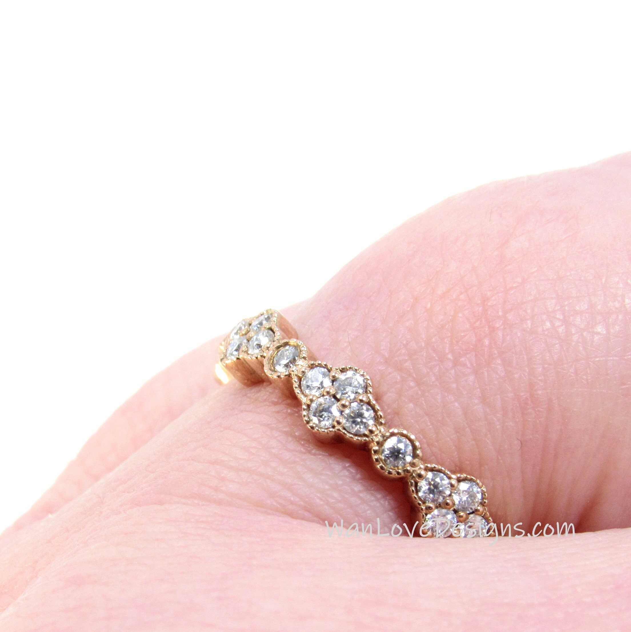 Unique Moissanite Wedding Band Moissanite Stacking Ring Etsy UK
