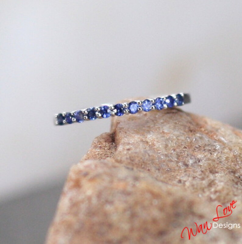 Stainless Steel Colored Cubic Zirconia Stackable Eternity Band - Free