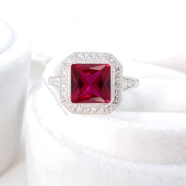 Ruby Bezel Ring - Etsy