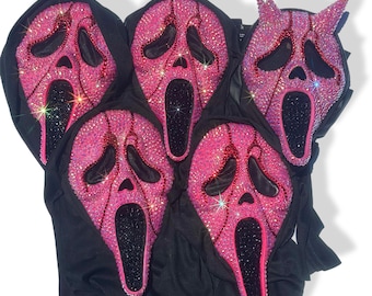 Pink Blood Drip Ghost Mask